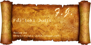 Füleki Judit névjegykártya