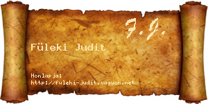 Füleki Judit névjegykártya